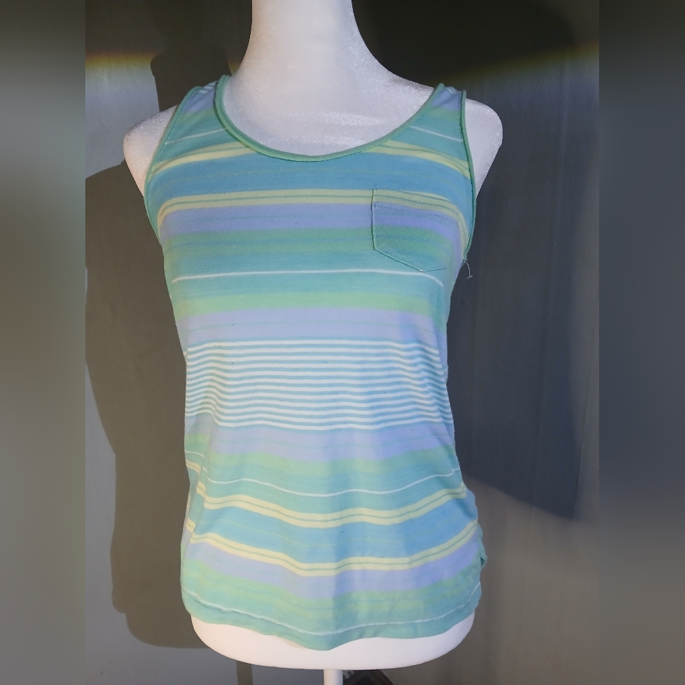 American Eagle Multicolor Striped Tank Top with Pocket – Size XS